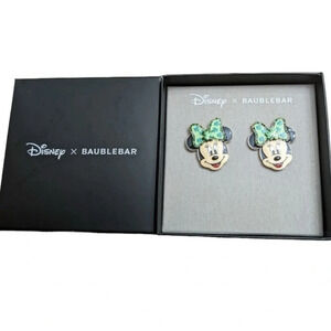 BAUBLEBAR X DISNEY St. Patrick’s Day Minnie Mouse Shamrock Enamel Earrings 
NWT